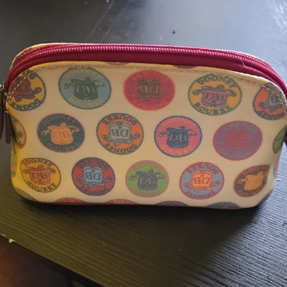 Dooney & Bourke Colorful Logo Print Pouch